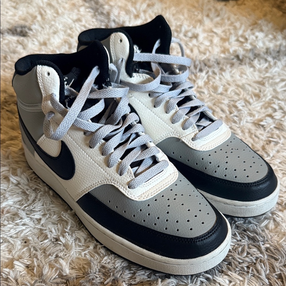 Men's Black and Gray Nike Court Vision Sneakers